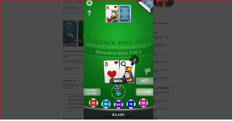 Cách chơi Blackjack 21 