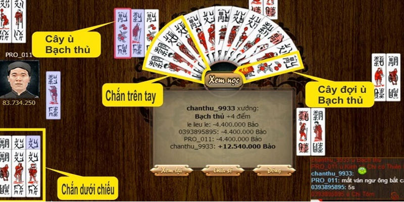 Tính điểm tổng của bộ bài ù chắn thế nào?